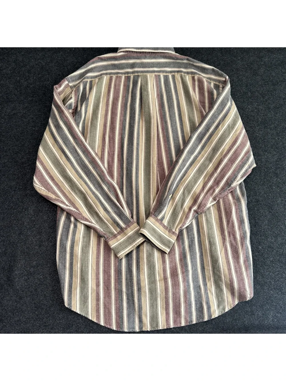 Vintage Enro English Twill Striped Button Down Shirt Men’s Medium Long Sleeve